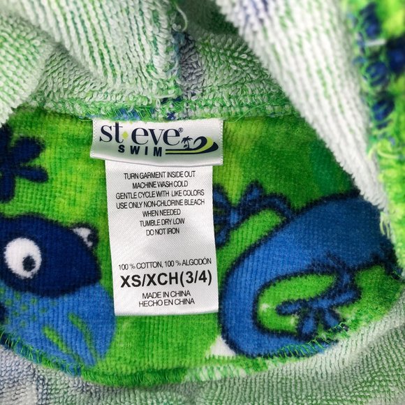 ST. EVE SWIM Toddler Boy Lizard Hooded Beach Bath Robe Coverup - Picture 7 of 9